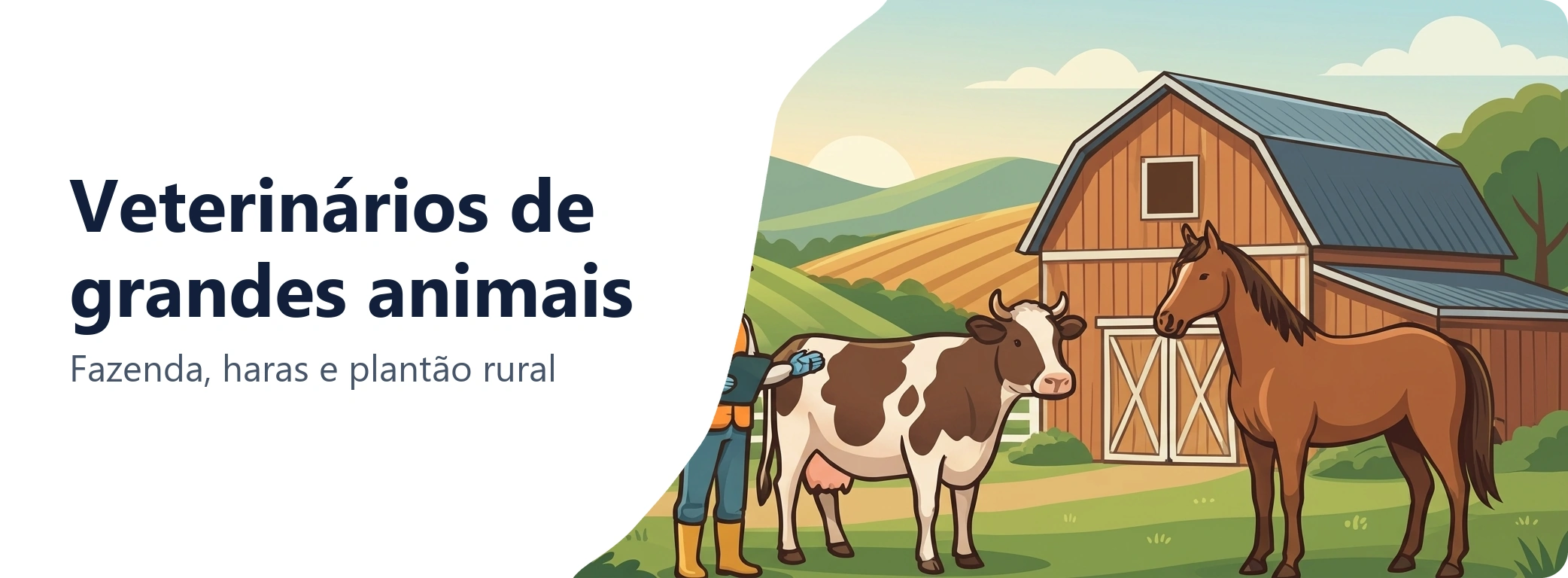 Veterinários de grandes animais: Fazenda, haras e plantão rural